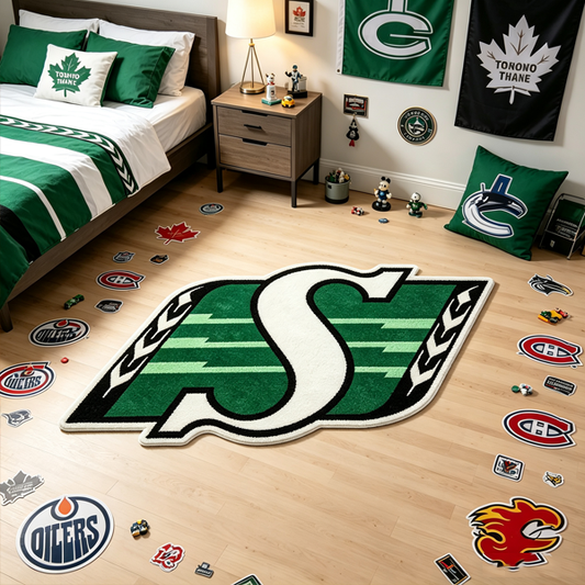 Saskatchewan Roughriders Logo Rug